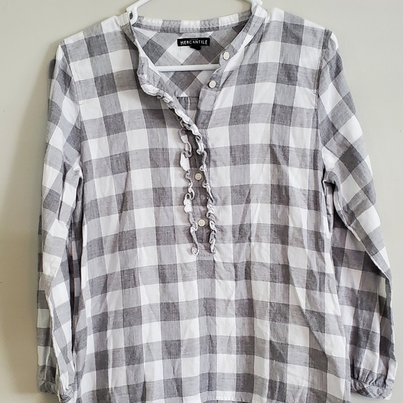 J. Crew Tops - J.Crew plaid size small grey buffalo  top